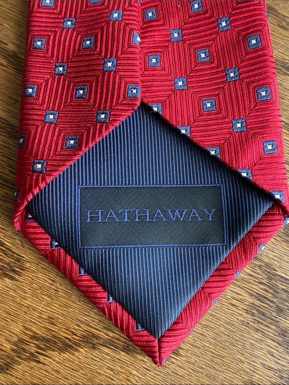 Classic Red Geometric Silk Tie - Men's Dress Accessory